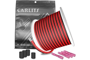 CARLITS 15m 2x0.81mm² 18AWG de Extensión Cable de Alambre 50FT Cobre Puro Estañado Calibre 18 2 Pines Eléctrico de Conexión 12V 24V DC Para Tiras de LED Color Unico 3528 5050 2835