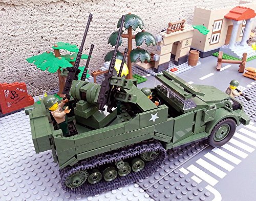 Modbrix 2469 – US ARMY Panzerfahrzeug mit Vierlingsgeschütz & Soldaten aus Lego© - 6