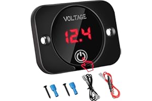 Linkstyle DC 12V 24V LED Digital Voltmeter, Wasserdichtes Voltmeter Auto mit Überlastschutz Abschaltung, Batterieanzeige for Auto Motorrad Boat