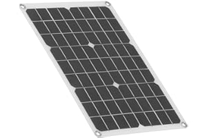 VGEBY Panel Solar de 50 W y 18 V, Placa de Cargador de batería Solar portátil con Clip de cocodrilo, Kit de Cargador de Panel Solar USB para Barco, Caravana, Caravana