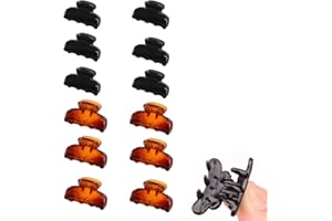 LICHUANUK LICHUAN 12 Pezzi Clip Capelli Donna Artiglio Capelli Clip Artigli Per piccolo Dimensioni Plastica Clip Molto Adatto lo Styling Dei Capelli -2,8cm/pc (Marrone，Nero)