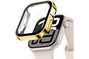 YuiYuKa Wasserdicht Hülle für Apple Watch Series 10/9/8/7 46mm 42mm 45mm 41mm mit Gehärtetem Glas Displayschutz,für iWatch Series 6/5/4/SE 44mm 40mm Voller Schutz Protective Case Ultra dünn[HD]