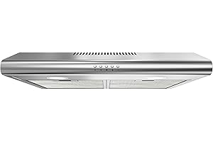 FIREGAS Dunstabzugshaube 60cm für Umluft- oder Abluftbetrieb, Dunstabzugshaube 60cm mit Bürstenloser motor & 3 Leistungsstufen, Abzugshaube Abluftleistung 250 m³/h, Edelstahl