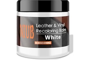 NIUB Bálsamo para recolorear cuero, restaurador de color de cuero blanco de 8.5 onzas, removedor de arañazos de cuero, restaurador de cuero para sofás, muebles, zapatos de cuero, pintura de sofá de