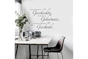 HMKAUFEN Die Vergangenheit ist Geschichte Wandtattoo - Inspirierende Dekoration mit philosophischem Spruch | Zeitlos & Modern (60x80cm)