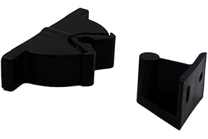 FERROELETTRA Fermaporta a Pinza - Ferma Porta Piranha - Blocca Porta da Pavimento a Scatto - Fermaporta Muro Ferma Persiane in Resina - Completo di Viti e Tasselli - Nero (4)