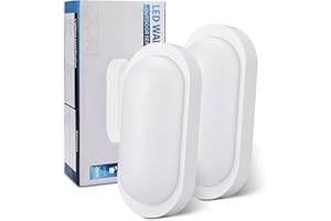 ‎ORAYMIN Oraymin 2 Stücke LED Kellerlampe 18W 1710LM Wandleuchte, IP65 Feuchtraumleuchte Oval, 4000K Neutralweiß LED Wandlampe Deckenleuchte Deckenlampe für Treppe, Flur, Keller, WC, Garage, 20.7 * 9.8 * 6cm