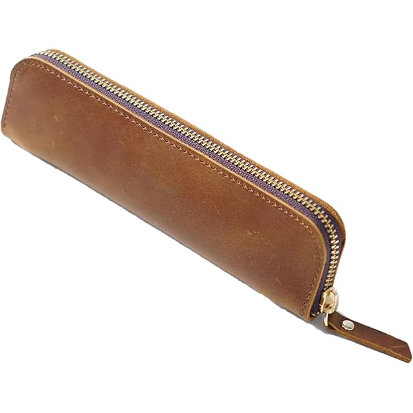 Estuche De Piel Con Forma De S, Estilo Vintage, Estuche Para Lápices, Estuche Para Lápices, Estuche De Piel, Con Cremallera Para Escuela, Trabajo, Oficina