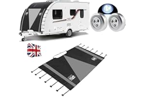 SCHLEUDER Front Towing Cover Protector Covers, Caravan Front Protection Covers with 2 LED Lights,All Inclement Weather Protection (2)