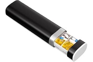 Colorwing Portapillole Settimanale per 1 Dose, Porta Pastiglie da Viaggio Giornaliero, Porta Pillole Settimanale a 7 Scomparti, Lato Retrattile e Rimovibile, Facile da Aprire (Nero)