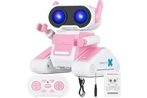Winthai Roboter Kinder Spielzeug, Ferngesteuerter Roboter mit LED-Augen, Musik, RC Kinderspielzeug Kinder für ab 3 4 5 6 7 8 Jahre Jungen und Mädchen, Geburtstags, Rosa