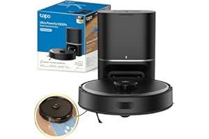 Tapo RV30 Max Plus 5300Pa Robot Vacuum Cleaner with Mop, LiDAR+IMU Dual Navigation, 5300Pa Hyper Suction, Auto-Empty, Robot Hoover, Auto-Charging Robotic Vacuums, Alexa & Google