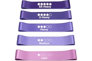 FOLAI Elastici Fitness,5 Diversi Livelli di Resistenza Fascia Elastica Fitness con Borse Portaoggetti,Elastici Palestra per Uomini E Donne per Yoga, Pilates,Stretching,Esercizio di Forza, Terapia Fisica