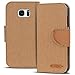 Produktbild Verco Galaxy S7 Hülle, Schutzhülle für Samsung Galaxy S7 Tasche Denim Textil Book Case Flip Case - Klapphülle Braun