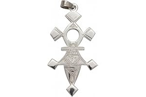 BIJOUX TOUAREGS COOPÉRATIVE "LA GAZELLE DU DÉSERT" Croix Agadez "Iférouane" en Argent 925 Estampillé – Bijou Touareg Traditionnel – Artisanat du Niger