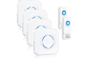 BITIWEND Timbre Inalámbrico Exterior Impermeable, Timbre Inalambrico 4 Receptores 2 Transmisores, timbres para Puerta con 58 Melodías 5 Niveles de Volumen, Timbres para Puerta 1000FT Parahogar