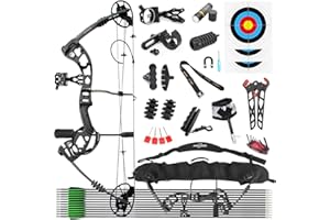 ‎SHARROW Compoundbogenset Jagdbogen 30-70lbs Einstellbar Sportbogen Erwachsene Compound Bögen Komplett Set 320 FPS für Outdoor Bogen Jagd