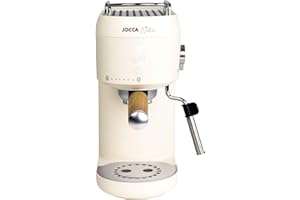 Jocca - Cafetera Espresso 20 Bares con Vaporizador, 1400W, Depósito 1L, Botones Táctiles Iluminados, Calentador de Tazas y Termobloque de Calentamiento Rápido