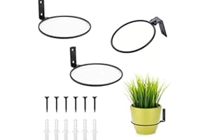 Ompinda Flower Pot Holder Ring, 3 Pack Collapsible Metal Wall Mounted Metal Planter Hangers Ring with Screws for Indoor Use and Outdoor Garden Decor (5 inch)