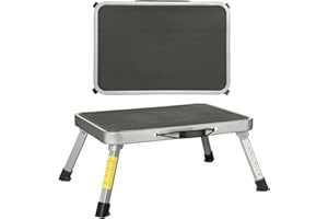 AUTOLIGHT 24 Wohnwagen Trittstufe klappbar – Tritthocker Stahl bis 150 kg – Rutschfester Camping Klapptritt mit Gummifüßen – Trittleiter für Wohnmobil, Caravan, Küche – EN14183 Zertifiziert