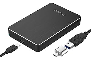 ElecGear USB C 3.1 Gen2 Externes Festplatten Gehäuse für 2,5 Zoll Festplatte von 7mm bis 15mm, Festplattengehäuse SATA HDD und SSD Adapter Caddy Hard Drive Case, Typ A Kable mit USB Type C Konverter
