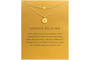 upeilxd Compass Pendant Necklace Gold Brave Inspirational Message Card Necklaces Friendship Sun Good Luck Adventure Mountain Pendant Chain Necklace for Women Girl Gift