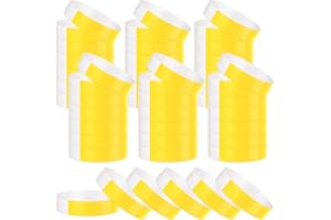 Bouiexye 400 Pack Paper Wristbands for Events Water Resistant Paper Wristbands for Events Music Festival Concert Contest（Yellow）