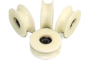 Set mit 4 x 80 mm mit Pulley Nylon mit verschiedenen mit Nut, hergestellt in der EU, 25 mm Groove-12 mm Bearing (80-25-12)