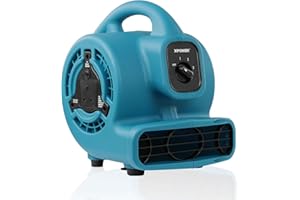 XPower P-80A Mini Mighty Centrifugal Air Mover Carpet Dryer Floor Fan Blower Stackable for Water Damage Restoration Janitorial Plumbing Home Use