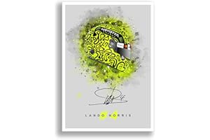MOUNTED GIFTS TRADING Lando Norris Signed Photo F1 Legend Helmet Poster Print Autograph Framed Display Memorabilia Gift (A4 poster only)