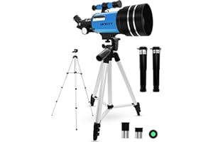 Astronomy Telescopes,Urtioty 70mm Astronomy Refractor Telescope with Adjustable Tripod for Sky Star Gazing,Ideal for Kids & Beginners & Adult