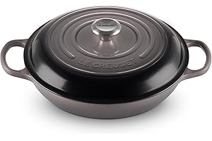 Le Creuset Signature Enamelled Cast Iron Shallow Casserole Dish With Lid, 30 cm, 3.2 Litres, Flint, 21180304442430