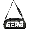 Gear Statement Maxis 3.0 10"/29L Medium Water Resistant Polyester Duffle Bag/Travel Bag/Gym Bag for Men & Women(Black-Olive, 20 Cm)