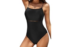SHEKINI Donna Costume da Bagno Intero Collo Basso Cut out Beachwear Elegante Backless Regolabili Slim Spiaggia Costumi