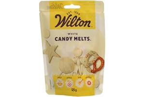 Wilton Candy Melts Weiß: Schmelzende Glasur mit Süßem, Cremigem Geschmack zum Gießen, Dippen und Dekorieren - für Cake Pops, Keksen, Pralinen und Kuchen - 125 g