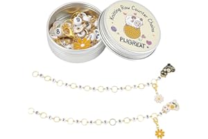 PLIGREAT 2 Pcs Gato De Flores Negras Tejer Contador Lindo De Marcadores De Puntada De Bloqueo Cadena Para Contar Fácil Abuela Mamá Regalos Acolchado Tejiendo Herramientas De Costura