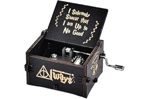 STOUCLA Wooden Music Box, Vintage Style, Carved Hand Crank, Wooden Music Box, Home Music Decoration, Gifts for Birthday/Valentine's Day (Harry Potter)