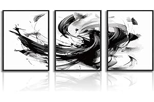 Dazzlewall Abstract Wall Decor Poster Modern Black and White Wall Poster for Bedroom Living Room Decor 12x16 in Unframed Set of 3