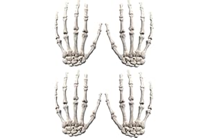 Lezevn 2 Pairs Halloween Skeleton Hand Haunted House Horror Decoration Props Halloween Ghost Hand Props Accessories for Home Indoor Pendant Ornaments