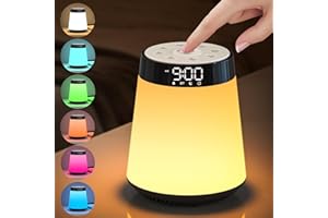 AFEXOA Lichtwecker Sonnenaufgang Wecker Bluetooth -Lautsprecher mit Lichter, mehrfarbige, dimmbare Nachtlampe für Schlafzimmer, Schlafenhilfe, Schallmaschine mit weißem Geschenke für Jungen Mädchen Mädchen