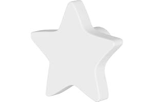 GRECA Pomo infantil Estrella. Acabado lacado. Medida: 6 * 6 cms. Ideal para decoración infantil. (Blanco)