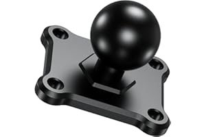 BRCOVAN 1'' Kugelhalterung mit Aluminiumlegierung 4-Loch-AMPS Quadratische Plattenbasis, Kompatibel mit RAM Mounts B Größe 1 Zoll / 2,54 cm Kugel Doppelsockelarm