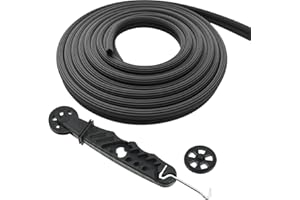 ANNTIM 10M Cordon en Caoutchouc Noir de Diamètre 5 mm pour Moustiquaire, Moustiquaire Comme Cordon de Serrage avec Rouleau