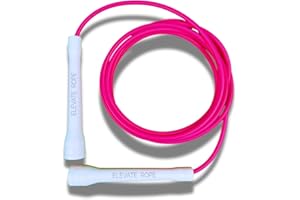 Elevate Rope Profesjonalna skakanka do skakania – regulowana skakanka o długości 3 m, 5 mm PCW z nylonowym rdzeniem do cardio, podwójnego podjazdu i crossfitu – trwała skakanka używana do treningu