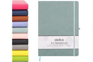 delka A5 Notebook – Lined Notepad Journal, Soft Cover Writing Pad for Office, School, College, Home & Business – Ideal for Note Taking, Daily Planning, Journaling & Study (MATTE GREEN, Pack of 1)