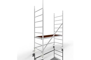 ALTEC Rollfix® 2.0 300 | 3m de hauteur de travail | Roues pivotantes avec frein (Ø125mm) | Ancrage mural | Made in Germany | TÜV | Charge admissible 200kg/m² | DIN EN 1004-1 | Echafaudage aluminium