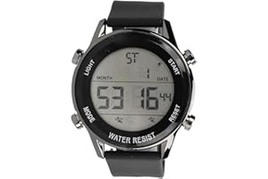 VGEBY Digital Chronograph Watch, WR50M ABS Plastic Waterproof Luminous Large Screen Outdoor Sports Watch for Men (Black)