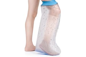 Fasola Non-slip Cast Cover Lower Leg, Cast Protector Waterproof Leg Adult for Shower, Reusable Cast Bag for Broken Knees, Foot, Toe, Keep Bandage/Plaster Dry