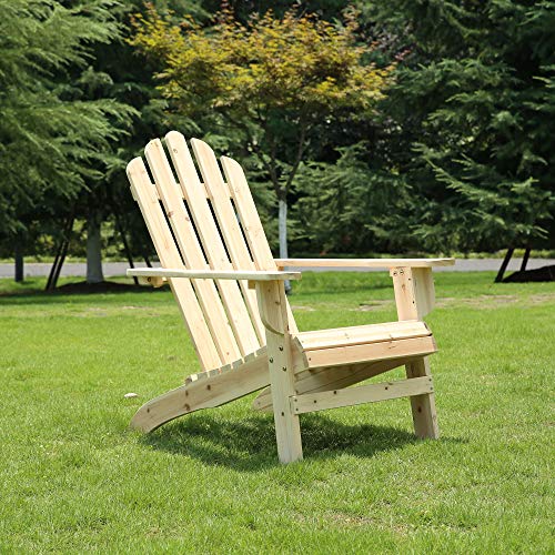 Preisvergleich Produktbild AZBRO Adirondack Gartenstuhl / Muskoka Stühle, Holz Natur