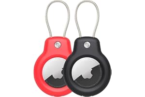 SPGUARD Compatible with Apple AirTag Secure Holder With Wire Cable,Air Tag Lock Case Keychain Key Ring Key Chain Luggage tag For Keys, Luggage & More